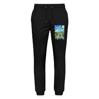 Cotonou Street Starry Sky - Stanley/Stella Mover Unisex Organic Jogging Trousers - black - Front - Marisol (170cm) & Nik (191cm)