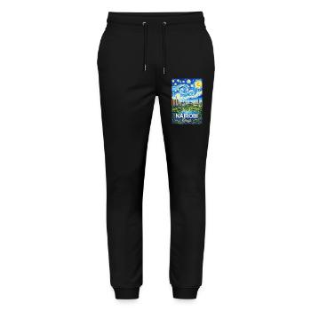 Nairobi Kenya Starry Night - Stanley/Stella Unisex Bio Jogginghose Mover  - Schwarz - Vorne - Marisol (170cm) & Nik (191cm)