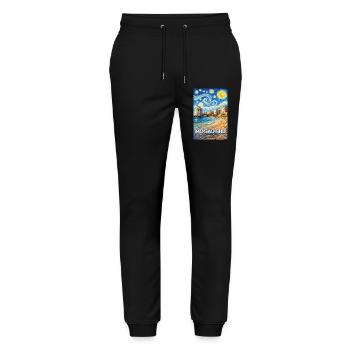 Mogadishu Somalia Starry Night - Stanley/Stella Mover Unisex Organic Jogging Trousers - black - Front - Marisol (170cm) & Nik (191cm)