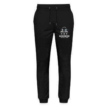 Hörbuch Buchliebhaber Geschichten Kopfhörern - Stanley/Stella Unisex Bio Jogginghose Mover  - Schwarz - Vorne - Marisol (170cm) & Nik (191cm)