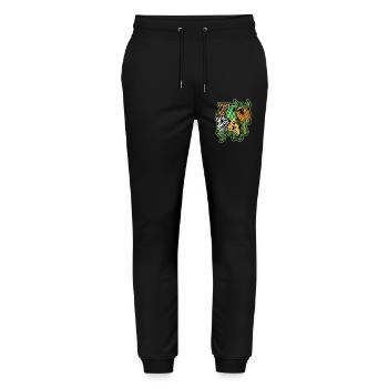 Safari Animals Zoo Party Jungle Zoo Birthday - Stanley/Stella Mover Unisex Organic Jogging Trousers - black - Front - Marisol (170cm) & Nik (191cm)