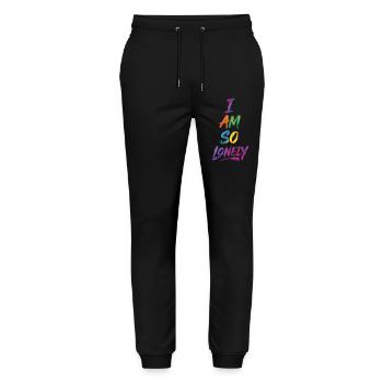 I Am So Lonely Say Colorful Text Painting Print - Stanley/Stella Mover Unisex Organic Jogging Trousers - black - Front - Marisol (170cm) & Nik (191cm)
