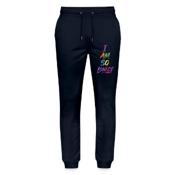 I Am So Lonely Say Colorful Text Painting Print - Stanley/Stella Mover Unisex Organic Jogging Trousers - navy - Front - Marisol (170cm) & Nik (191cm)