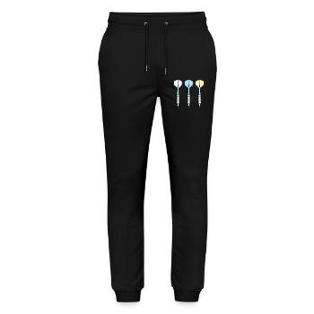 Trio de fléchettes : Flèches colorées - Pantalon de jogging bio MOVER Stanley/Stella unisexe - noir - Devant - Marisol (170cm) & Nik (191cm)