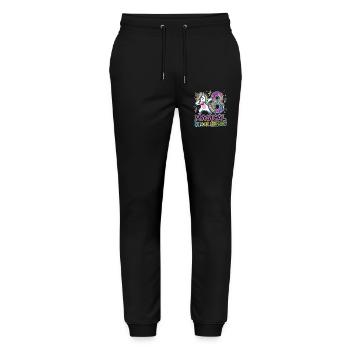 8 Magical Chaos Energy Unicorn Design - Stanley/Stella Mover Unisex Organic Jogging Trousers - black - Front - Marisol (170cm) & Nik (191cm)