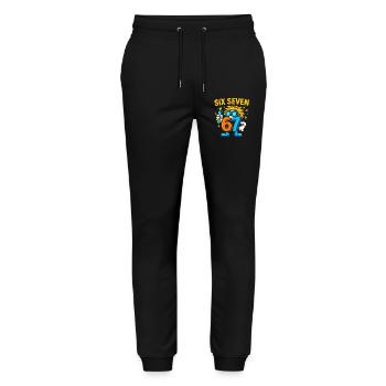 Six Seven 67 Science Humor Nerd Gift Idea - Stanley/Stella Mover Unisex Organic Jogging Trousers - black - Front - Marisol (170cm) & Nik (191cm)