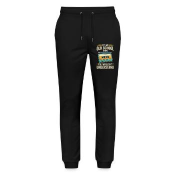 Old School Cassette Design – Retro Mixtape - Stanley/Stella Mover Unisex Organic Jogging Trousers - black - Front - Marisol (170cm) & Nik (191cm)