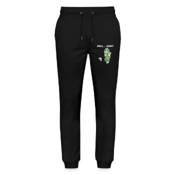 Lustiger T-Rex-Dinosaurier: Na ja, Mist. - Stanley/Stella Unisex Bio Jogginghose Mover  - Schwarz - Vorne - Marisol (170cm) & Nik (191cm)
