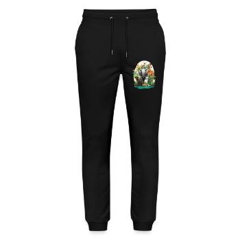 Wildlife Jungle Dream - Stanley/Stella Mover Unisex Organic Jogging Trousers - black - Front - Marisol (170cm) & Nik (191cm)