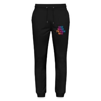 Millésime 1976 - Pantalon de jogging bio MOVER Stanley/Stella unisexe - noir - Devant - Marisol (170cm) & Nik (191cm)