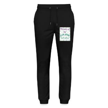 Crew-Mitglied: Schlechte Ideen - Stanley/Stella Unisex Bio Jogginghose Mover  - Schwarz - Vorne - Marisol (170cm) & Nik (191cm)