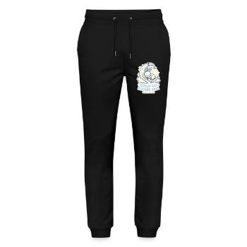 Kaninchen Schlafen Haia Hase - Stanley/Stella Unisex Bio Jogginghose Mover  - Schwarz - Vorne - Marisol (170cm) & Nik (191cm)