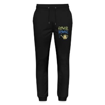 Flower Power Cute Gardening Watering Can Design - Stanley/Stella Mover Unisex Organic Jogging Trousers - black - Front - Marisol (170cm) & Nik (191cm)