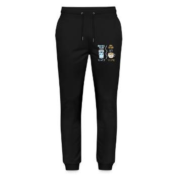 Café vs eau 72 % - Pantalon de jogging bio MOVER Stanley/Stella unisexe - noir - Devant - Marisol (170cm) & Nik (191cm)