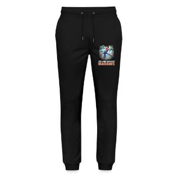 Macaw's Era - Stanley/Stella Mover Unisex Organic Jogging Trousers - black - Front - Marisol (170cm) & Nik (191cm)