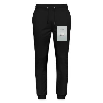 Crack The Idea Motivation Design minimaliste - Pantalon de jogging bio MOVER Stanley/Stella unisexe - noir - Devant - Marisol (170cm) & Nik (191cm)