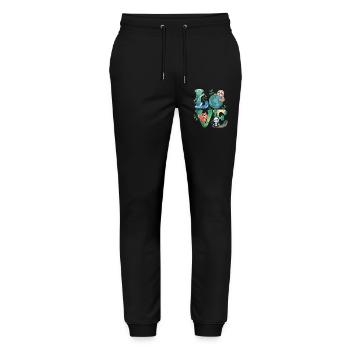 Nature Love Shirt Panda Sloth Turtle - Stanley/Stella Mover Unisex Organic Jogging Trousers - black - Front - Marisol (170cm) & Nik (191cm)