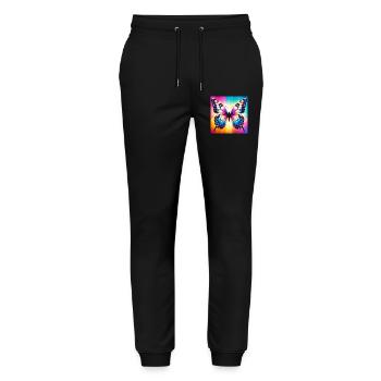 Schmetterling - Stanley/Stella Unisex Bio Jogginghose Mover  - Schwarz - Vorne - Marisol (170cm) & Nik (191cm)