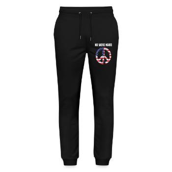 Peace USA Flag Against War - Pantalon de jogging bio MOVER Stanley/Stella unisexe - noir - Devant - Marisol (170cm) & Nik (191cm)