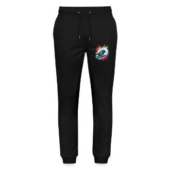 Colorful Surfer Watercolors Splashes Graffiti - Stanley/Stella Mover Unisex Organic Jogging Trousers - black - Front - Marisol (170cm) & Nik (191cm)