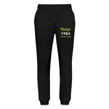 Vintage 1984 – Camping Club Retro Geburtsjahr - Stanley/Stella Unisex Bio Jogginghose Mover  - Schwarz - Vorne - Marisol (170cm) & Nik (191cm)