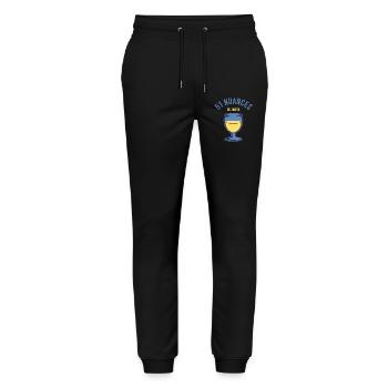 51 nuances de jaune - Pour les fans de pastis - Pantalon de jogging bio MOVER Stanley/Stella unisexe - noir - Devant - Marisol (170cm) & Nik (191cm)
