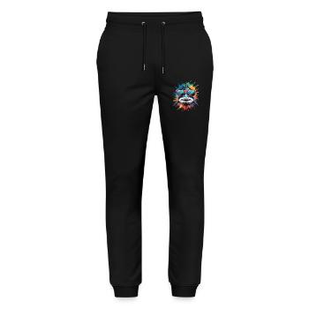 Colorful Shark Watercolor Splash - Stanley/Stella Mover Unisex Organic Jogging Trousers - black - Front - Marisol (170cm) & Nik (191cm)