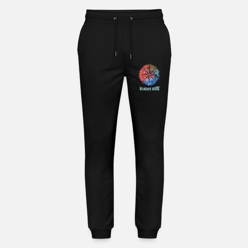 Wander More Compass Tie-Dye - Pantalon de jogging bio MOVER Stanley/Stella unisexe - noir