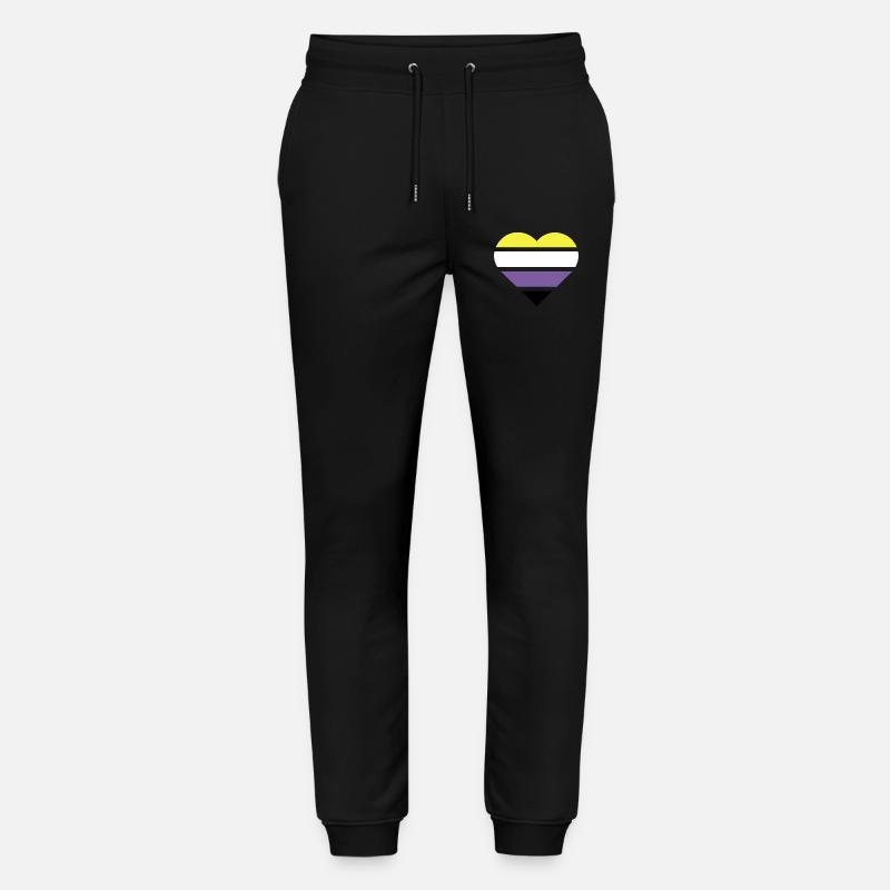 Pride Flag Heart · Nonbinary - Stanley/Stella Mover Unisex Organic Jogging Trousers - black