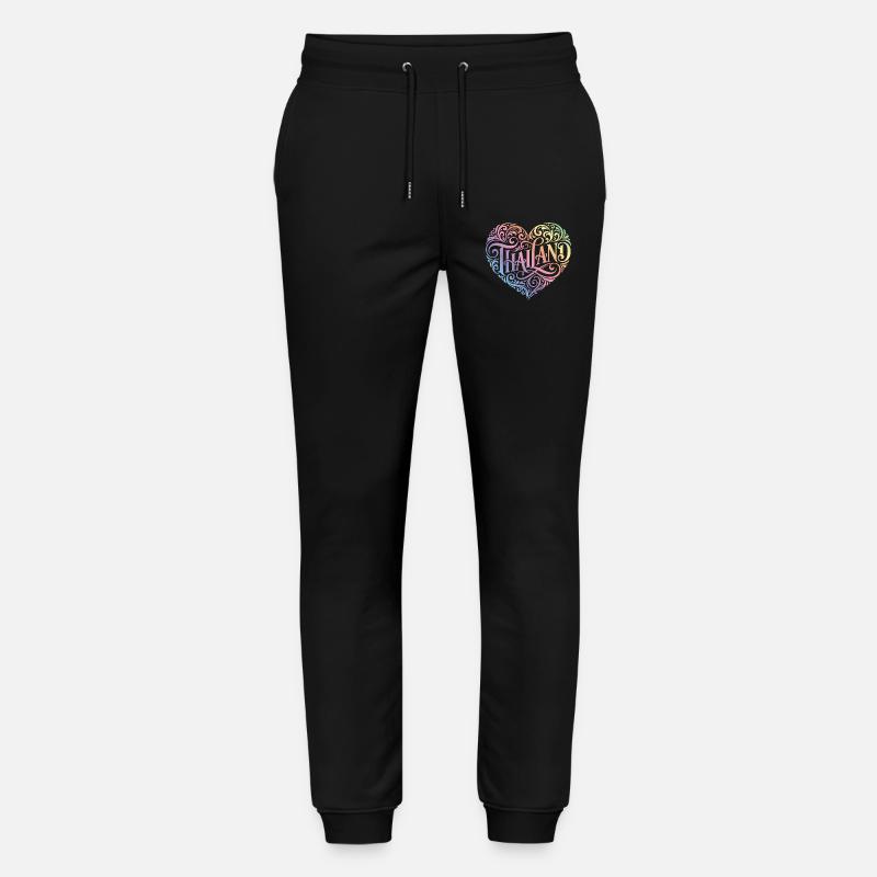 Thailand Herz Bunt - Stanley/Stella Unisex Bio Jogginghose Mover  - Schwarz