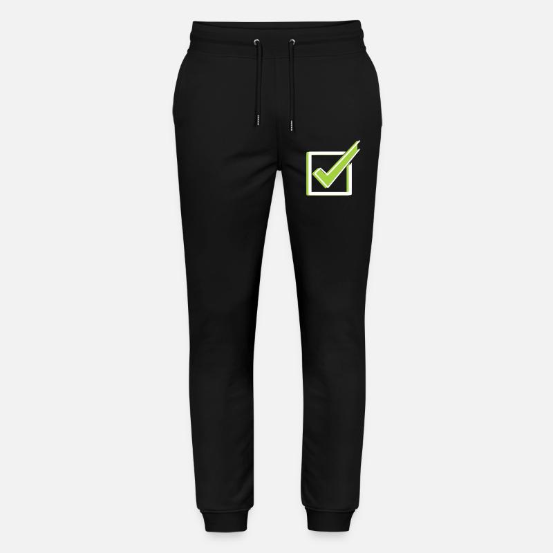 Quadrillage Häkchen Check, plan 3D - Pantalon de jogging bio MOVER Stanley/Stella unisexe - noir