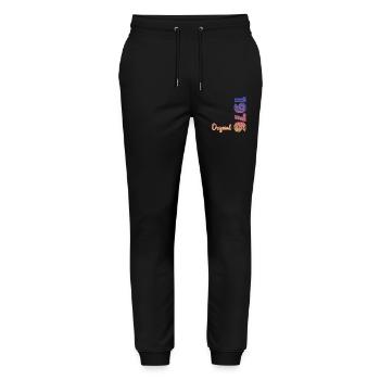 Millésime 1976 - Pantalon de jogging bio MOVER Stanley/Stella unisexe - noir - Devant - Marisol (170cm) & Nik (191cm)
