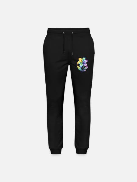 Regenbogen Lilie Aquarell - Stanley/Stella Unisex Bio Jogginghose Mover - Schwarz