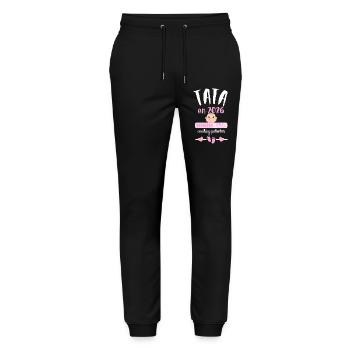 Tata en 2026 Veuillez Patienter  - Pantalon de jogging bio MOVER Stanley/Stella unisexe - noir - Devant - Marisol (170cm) & Nik (191cm)