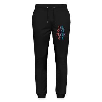 Millésime 1976 - Pantalon de jogging bio MOVER Stanley/Stella unisexe - noir - Devant - Marisol (170cm) & Nik (191cm)
