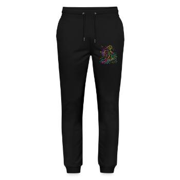 Snowboarder Retrowave - Stanley/Stella Unisex Bio Jogginghose Mover  - Schwarz - Vorne - Marisol (170cm) & Nik (191cm)