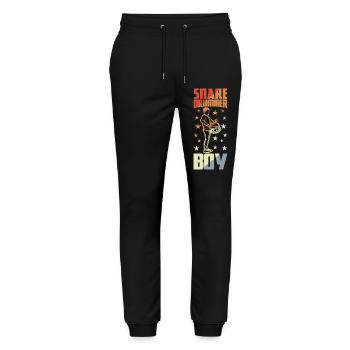 Small drummer - Stanley/Stella Mover Unisex Organic Jogging Trousers - black - Front - Marisol (170cm) & Nik (191cm)