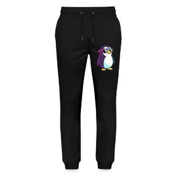Penguin Neon Cool Colorful Glasses - Stanley/Stella Mover Unisex Organic Jogging Trousers - black - Front - Marisol (170cm) & Nik (191cm)