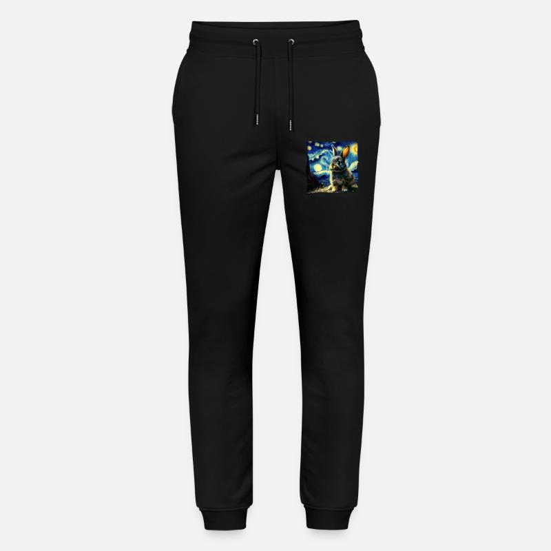 Starry sky style rabbit - Stanley/Stella Mover Unisex Organic Jogging Trousers - black