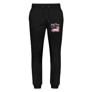 Licorne qui dit un motif de conne, s’il te plaît - Pantalon de jogging bio MOVER Stanley/Stella unisexe - noir - Devant - Marisol (170cm) & Nik (191cm)