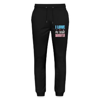 LGBTQ-Pride-Monat – Ich liebe meine trans Tochter - Stanley/Stella Unisex Bio Jogginghose Mover  - Schwarz - Vorne - Marisol (170cm) & Nik (191cm)