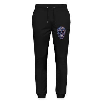 Geometrischer Schädel in Farbpracht - Stanley/Stella Unisex Bio Jogginghose Mover  - Schwarz - Vorne - Marisol (170cm) & Nik (191cm)