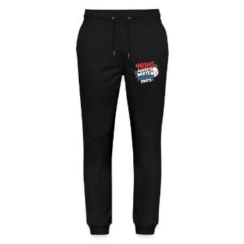Maman Baseball : Humour Lessive et Sport - Pantalon de jogging bio MOVER Stanley/Stella unisexe - noir - Devant - Marisol (170cm) & Nik (191cm)