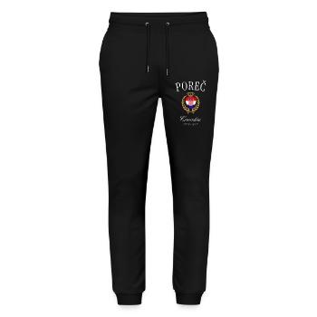 Poreč Croatia Coat of Arms Crown – Travel Souvenir - Stanley/Stella Mover Unisex Organic Jogging Trousers - black - Front - Marisol (170cm) & Nik (191cm)