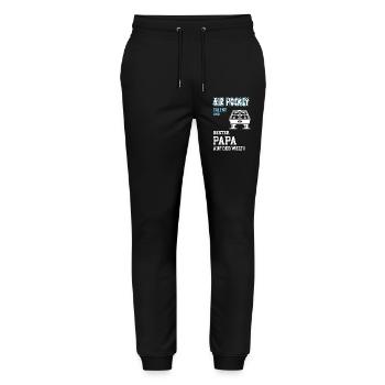 Air Hockey Bester Papa Vater Vatertag Geburtstag - Stanley/Stella Unisex Bio Jogginghose Mover  - Schwarz - Vorne - Marisol (170cm) & Nik (191cm)