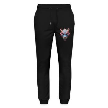 Aurora Dragon Mask - Stanley/Stella Mover Unisex Organic Jogging Trousers - black - Front - Marisol (170cm) & Nik (191cm)
