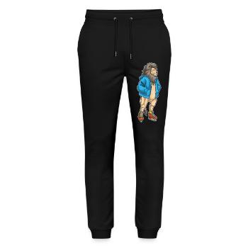 Löwe Eislaufen Schlittschuhe Wintersport - Stanley/Stella Mover Unisex Organic Jogging Trousers - black - Front - Marisol (170cm) & Nik (191cm)