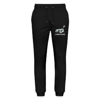 Hundemüde Irischer Wolfshund Wolfshundbesitzer - Stanley/Stella Unisex Bio Jogginghose Mover  - Schwarz - Vorne - Marisol (170cm) & Nik (191cm)