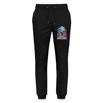 Stay Strange Mushroom Art - Stanley/Stella Unisex Bio Jogginghose Mover  - Schwarz - Vorne - Marisol (170cm) & Nik (191cm)