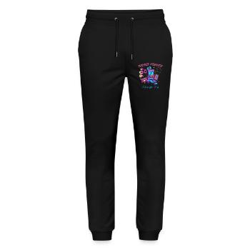 Retro 90s never forget - Stanley/Stella Mover Unisex Organic Jogging Trousers - black - Front - Marisol (170cm) & Nik (191cm)